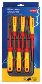 KNIPEX 00 20 12 V05 VDE Schraubendreher-Paket PlusMinus / Schlitz 6-teilig Produktbild