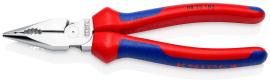 KNIPEX 08 25 185 Spitz-Kombizange 185 mm verchromt mit Mehrkomponenten-Hüllen poliert Produktbild
