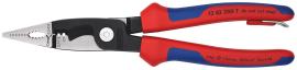 KNIPEX 13 82 200 T Elektro-Installationszange 200 mm schwarz atramentiert mit Mehrkomponenten-Hüllen, mit integrierter Befestigungsöse zum Anbringen einer Absturzsicherung poliert Produktbild