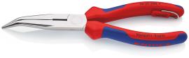 KNIPEX 26 25 200 T Flachrundzange mit Schneide (Storchschnabelzange) 200 mm verchromt mit Mehrkomponenten-Hüllen, mit integrierter Befestigungsöse zum Anbringen einer Absturzsicherung Produktbild