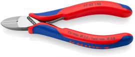 KNIPEX 77 02 130 Elektronik-Seitenschneider mit durchgestecktem Gelenk 130 mm mit Mehrkomponenten-Hüllen spiegelpoliert Produktbild