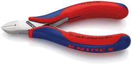 KNIPEX 77 12 115 Elektronik-Seitenschneider mit durchgestecktem Gelenk 115 mm mit Mehrkomponenten-Hüllen spiegelpoliert Produktbild