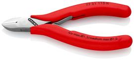 KNIPEX 77 21 115 N Elektronik-Seitenschneider mit durchgestecktem Gelenk 115 mm mit Kunststoff überzogen spiegelpoliert Produktbild