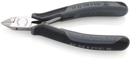 KNIPEX 77 32 120 H ESD Elektronik-Seitenschneider mit eingesetzter Hartmetallschneide ESD 120 mm mit Mehrkomponenten-Hüllen spiegelpoliert Produktbild