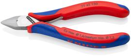 KNIPEX 77 42 130 Elektronik-Seitenschneider mit durchgestecktem Gelenk 130 mm mit Mehrkomponenten-Hüllen spiegelpoliert Produktbild