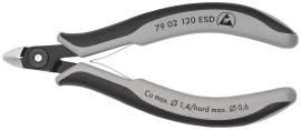 KNIPEX 79 02 120 ESD Präzisions-Elektronik-Seitenschneider ESD 120 mm brüniert mit Mehrkomponenten-Hüllen poliert Produktbild