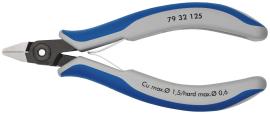 KNIPEX 79 32 125 Präzisions-Elektronik-Seitenschneider 125 mm brüniert mit Mehrkomponenten-Hüllen poliert Produktbild