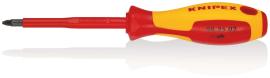 KNIPEX 98 25 02 Schraubendreher für Kreuzschlitzschrauben Pozidriv® 212 mm brüniert isolierender Mehrkomponenten-Griff, VDE-geprüft Produktbild