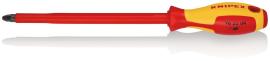 KNIPEX 98 25 04 Schraubendreher für Kreuzschlitzschrauben Pozidriv® 320 mm brüniert isolierender Mehrkomponenten-Griff, VDE-geprüft Produktbild