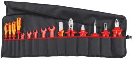 KNIPEX 98 99 13 Werkzeug-Rolltasche 15-teilig mit isolierten Werkzeugen für Arbeiten an elektrischen Anlagen Produktbild