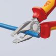 KNIPEX 03 06 180 T Kombizange 180 mm verchromt isoliert mit Mehrkomponenten-Hüllen, VDE-geprüft; mit integrierter isolierter Befestigungsöse zum Anbringen einer Absturzsicherung Produktbild img4 S