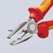 KNIPEX 03 06 180 T Kombizange 180 mm verchromt isoliert mit Mehrkomponenten-Hüllen, VDE-geprüft; mit integrierter isolierter Befestigungsöse zum Anbringen einer Absturzsicherung Produktbild img9 S