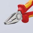 KNIPEX 03 06 180 T Kombizange 180 mm verchromt isoliert mit Mehrkomponenten-Hüllen, VDE-geprüft; mit integrierter isolierter Befestigungsöse zum Anbringen einer Absturzsicherung Produktbild img10 S