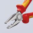 KNIPEX 03 06 180 T Kombizange 180 mm verchromt isoliert mit Mehrkomponenten-Hüllen, VDE-geprüft; mit integrierter isolierter Befestigungsöse zum Anbringen einer Absturzsicherung Produktbild img11 S