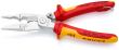 KNIPEX 13 96 200 T Elektro-Installationszange 200 mm verchromt isoliert mit Mehrkomponenten-Hüllen, VDE-geprüft; mit integrierter isolierter Befestigungsöse zum Anbringen einer Absturzsicherung Produktbild img2 S