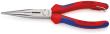 KNIPEX 26 12 200 T Flachrundzange mit Schneide (Storchschnabelzange) 200 mm schwarz atramentiert mit Mehrkomponenten-Hüllen, mit integrierter Befestigungsöse zum Anbringen einer Absturzsicherung poliert Produktbild