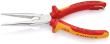 KNIPEX 26 16 200 T Flachrundzange mit Schneide (Storchschnabelzange) 200 mm verchromt isoliert mit Mehrkomponenten-Hüllen, VDE-geprüft; mit integrierter isolierter Befestigungsöse zum Anbringen einer Absturzsicherung Produktbild img2 S