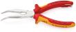 KNIPEX 26 26 200 T Flachrundzange mit Schneide (Storchschnabelzange) 200 mm verchromt isoliert mit Mehrkomponenten-Hüllen, VDE-geprüft; mit integrierter isolierter Befestigungsöse zum Anbringen einer Absturzsicherung Produktbild img2 S