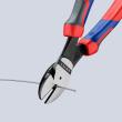 KNIPEX 74 02 250 T Kraft-Seitenschneider 250 mm schwarz atramentiert mit Mehrkomponenten-Hüllen, mit integrierter Befestigungsöse zum Anbringen einer Absturzsicherung poliert Produktbild img7 S