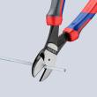 KNIPEX 74 02 250 T Kraft-Seitenschneider 250 mm schwarz atramentiert mit Mehrkomponenten-Hüllen, mit integrierter Befestigungsöse zum Anbringen einer Absturzsicherung poliert Produktbild img8 S