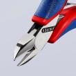 KNIPEX 77 02 130 Elektronik-Seitenschneider mit durchgestecktem Gelenk 130 mm mit Mehrkomponenten-Hüllen spiegelpoliert Produktbild img7 S