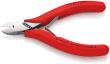 KNIPEX 77 21 115 N Elektronik-Seitenschneider mit durchgestecktem Gelenk 115 mm mit Kunststoff überzogen spiegelpoliert Produktbild img2 S