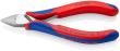 KNIPEX 77 42 130 Elektronik-Seitenschneider mit durchgestecktem Gelenk 130 mm mit Mehrkomponenten-Hüllen spiegelpoliert Produktbild