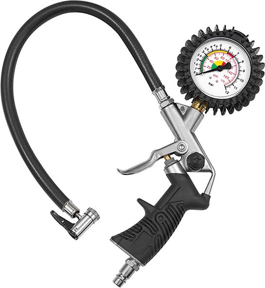 Hand-Reifenfüllmesser mit Hebelstecker, PiStandzeit form, starr, ungeeicht, Ø63mm, 0-12bar/170psi RIEGLER Produktbild img1 L