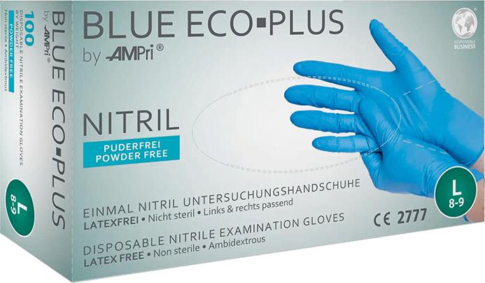 Einweghandschuhe Nitril, BLUE ECO PLUS, puderfrei, Gr. L Produktbild img1 L