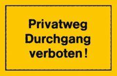 Verbotsschild 250x150mm Privatweg Durchgang verbo Produktbild img1 L