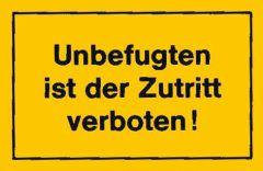 Verbotsschild 250x150mm Unbefugten ist der Zutrit Produktbild img1 L