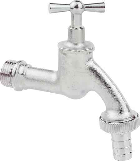 MS Auslaufventil Knebelgriff, Chrom, 3/4"AG x 1"AG x 3/4"T Produktbild img1 L