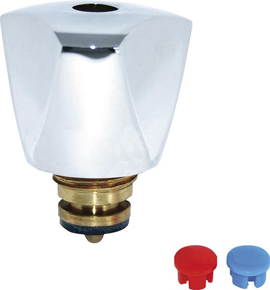 Haubengriff, Chrom, 1/2", mit Oberteil, Markierung blau Produktbild img1 L