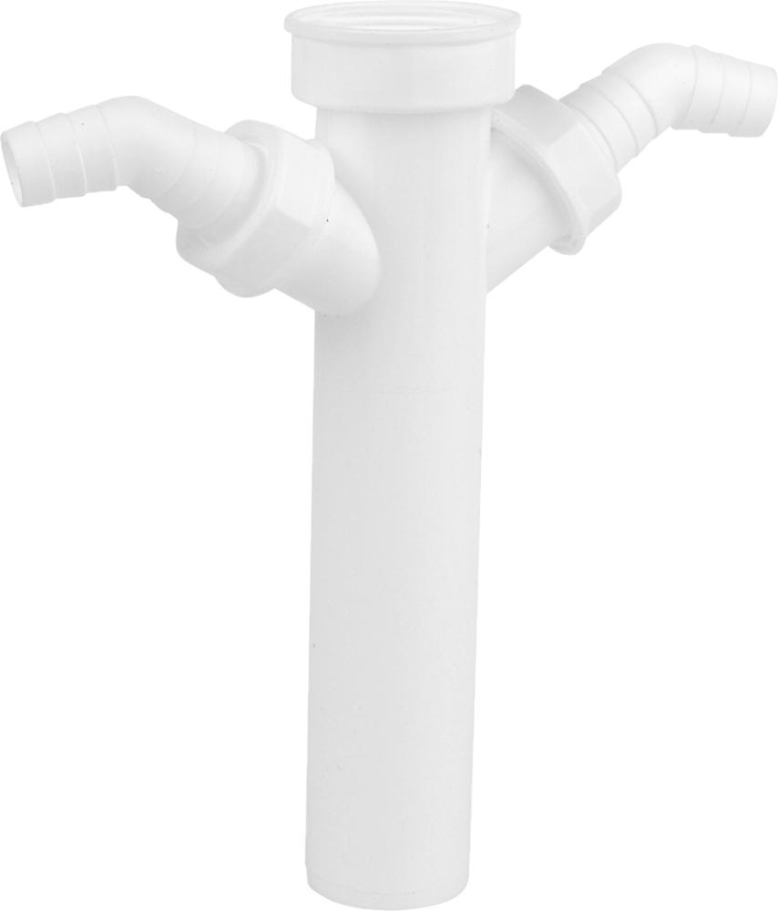 KS Tauchrohr, Weiß, 1 1/2"IG x 250 mm, für DN40 mm Siphon, mit 3/4" Dop.-Geräteanschl. Produktbild img1 L