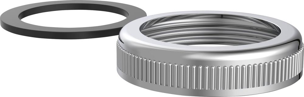 Rändelmutter, Chrom, 1 1/4", mit Dichtung Produktbild img1 L