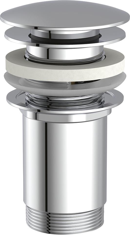 Druckknopf-Ablaufventil mit Überlauf, Chrom, 1 1/4" Produktbild img1 L
