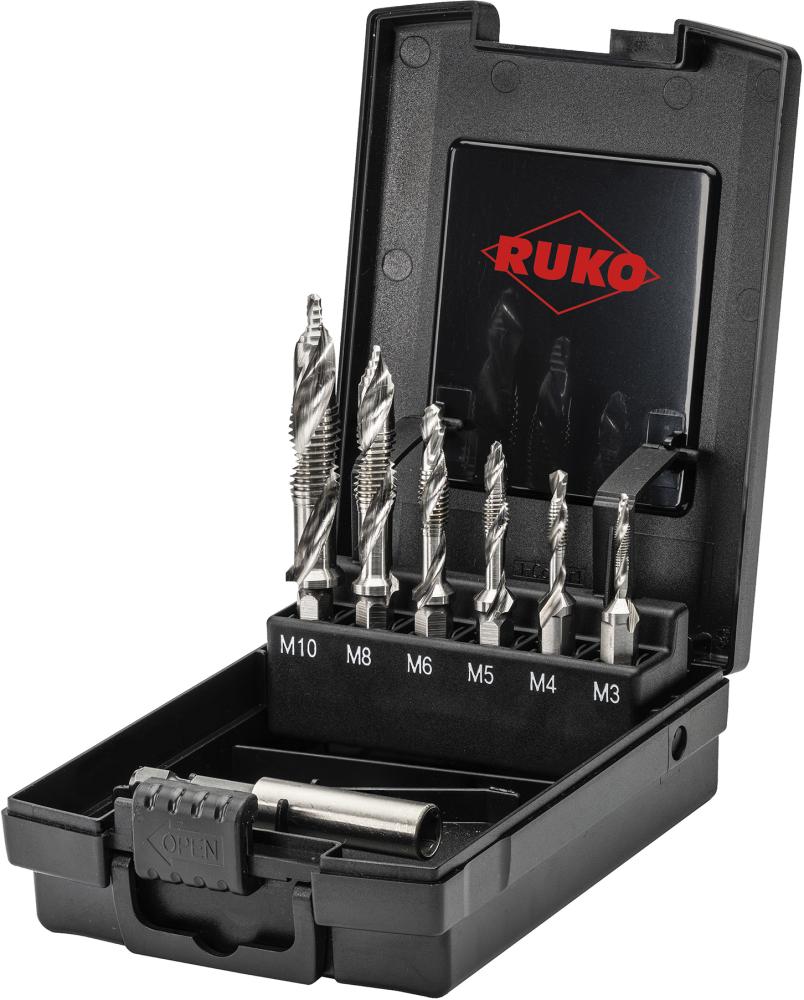 Kombi. Gewindebohrer-Set HSS, M3-M10 + Adapter RUKO Produktbild img1 L