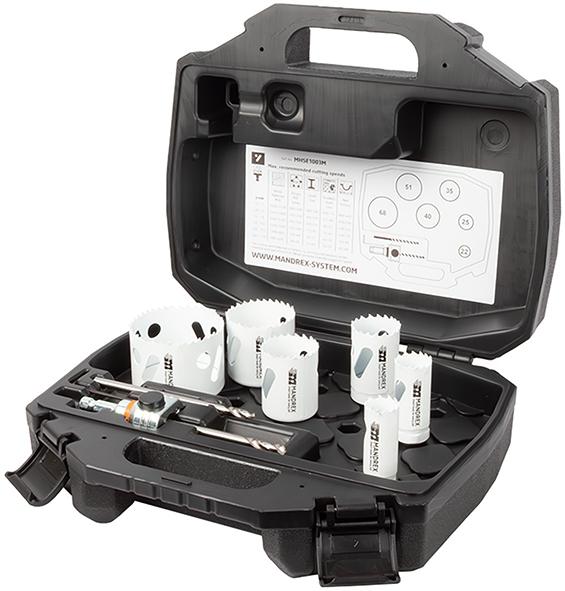 BiMetall Lochsägen Set MXqs Elektriker SpeedXCut M42 D22,25,35, 40,51,68mm Mandrex Produktbild img1 L