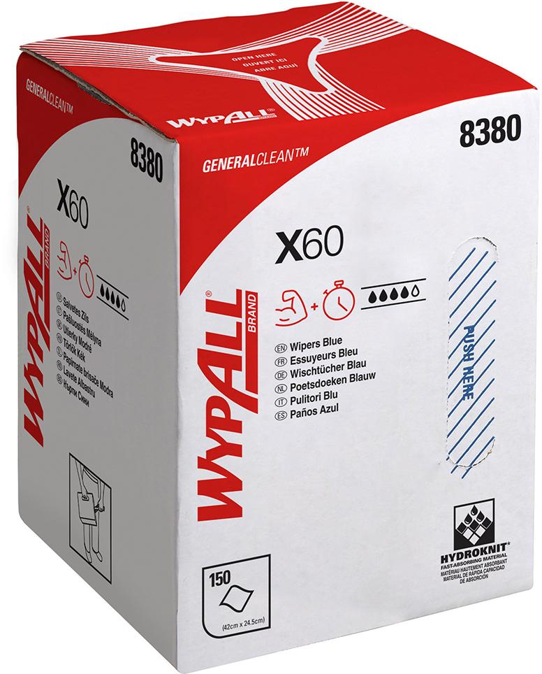 WYPALL X60 Wischtücher 24,5x42cm hellblau 150Bl. Produktbild img1 L