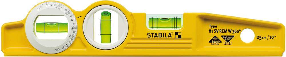 Wasserwaage Torpedo 25cm 81SV REM 360Grad Stabila Produktbild img1 L