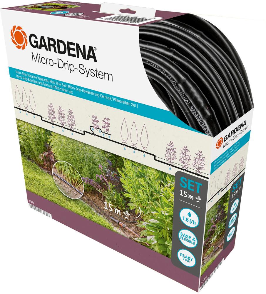 Tropfwässerung-Set Gemüse-/Pfanzreihe 15m Micro-Drip-System Dispay Produktbild img1 L