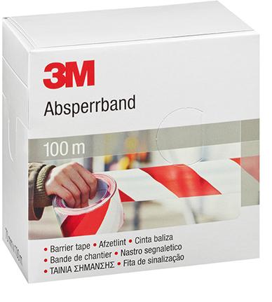 Absperrband 70mm x 100m rot-weiß 3M Produktbild img1 L