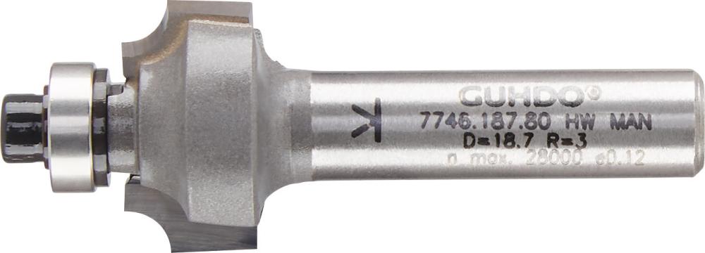 HW-Viertelstabfräser Z2 S8 D18,7 R3 Produktbild img1 L
