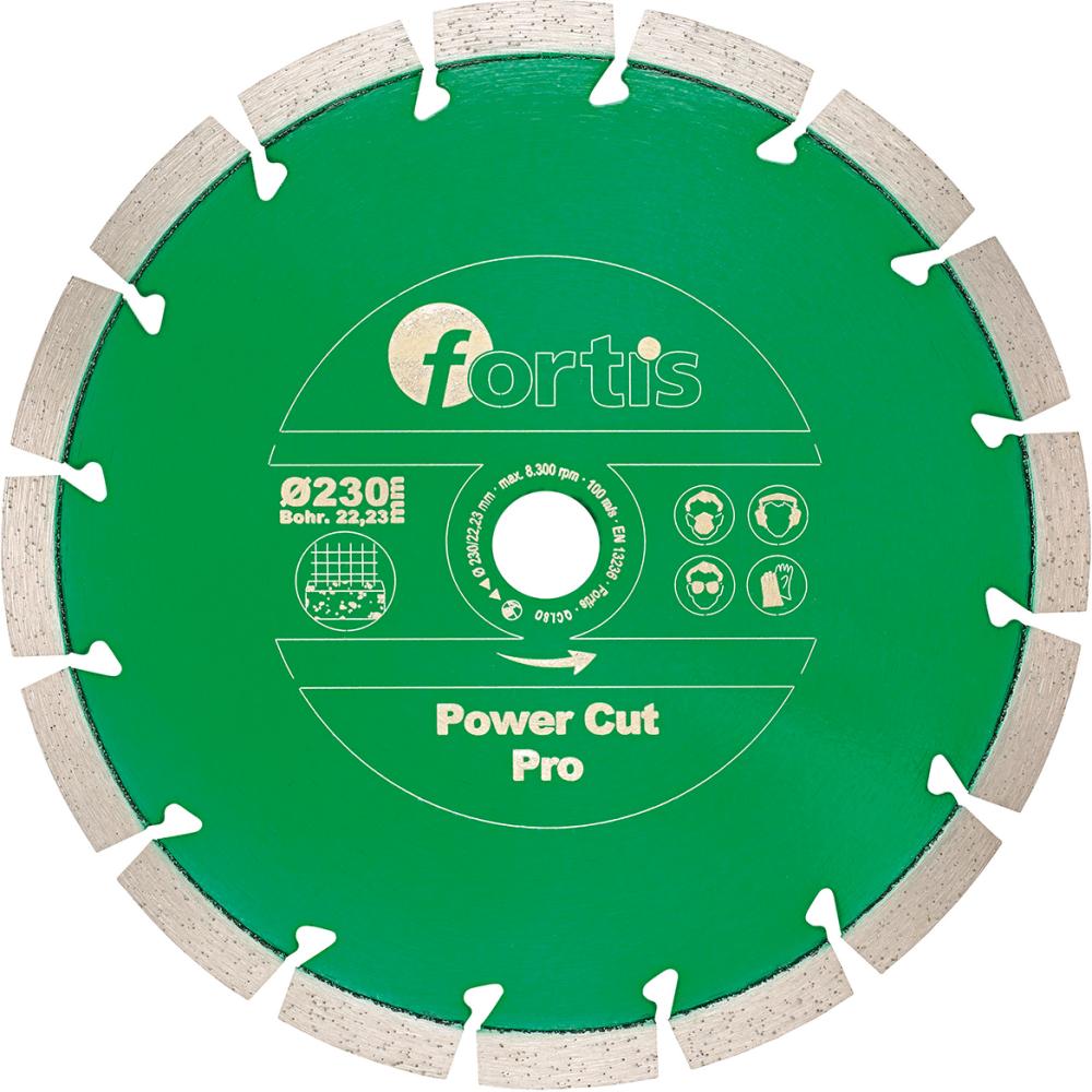 Diamant-Trennscheibe Power Cut Pro Ø 230 mm lasersegmentiert 12 mm Bohrung 22,2 mm FORTIS Produktbild img1 L