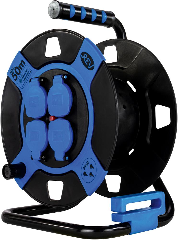 Leertrommel 4-fach Kunststoff IP44 schwarz/blau REV Produktbild img1 L