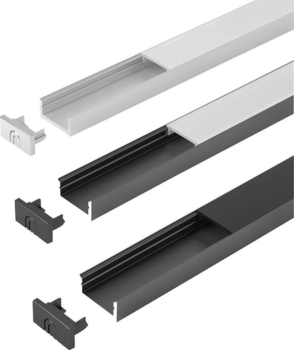 ChannelLine D 10er Set sw L3m Alu-und Abdeckprofil Produktbild img1 L