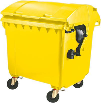 Müllcontainer Kunststoff 1,1 cbm Runddeckel gelb Produktbild img1 L