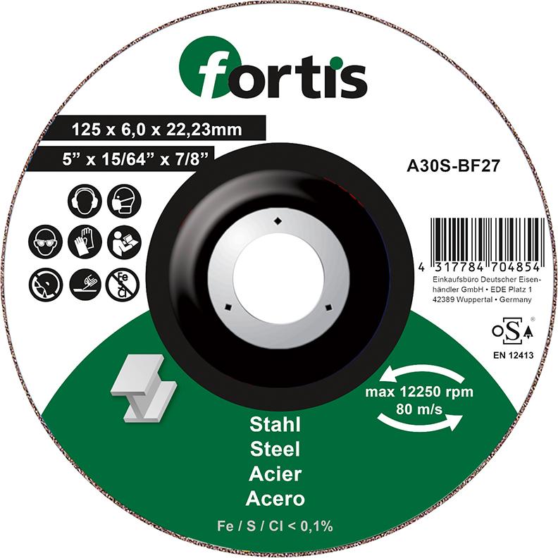 Schruppscheibe Stahl 125 x 6,0mm FORTIS Produktbild img1 L