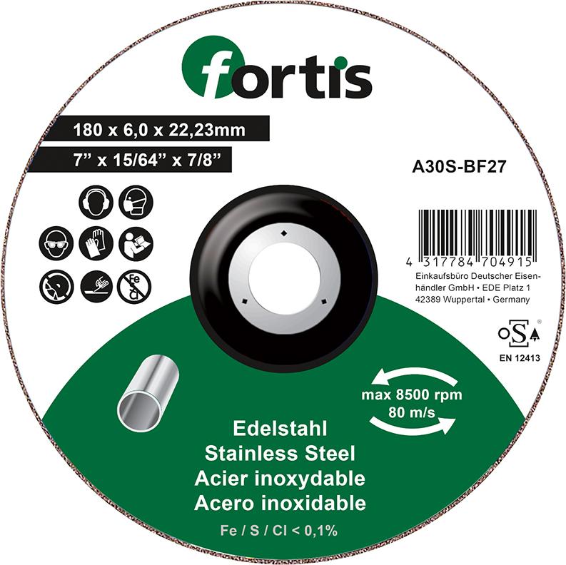 Schruppscheibe Edelstahl 180 x 6,0mm FORTIS Produktbild img1 L