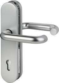 Drücker-Garnitur, SI-DRG Logo 8753/7203, LS ov., 12mm, ES1/PZ 72/8, F1, TS 35-45 Produktbild
